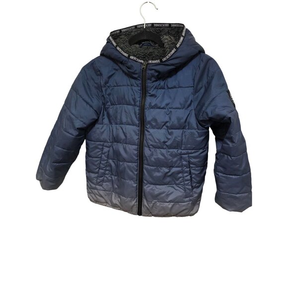 Abercrombie Kids Blue Gradient Puffer Jacket With Hood Size  7/8 - Picture 1 of 12